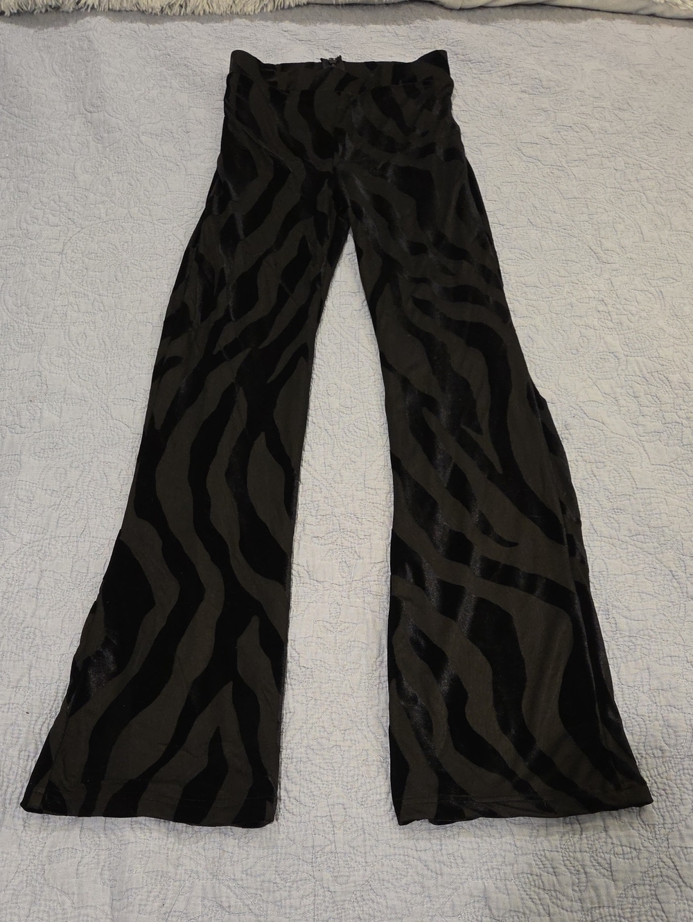 JLUXLABEL Tonal Zebra Print Devoré Flared Pants Size M!